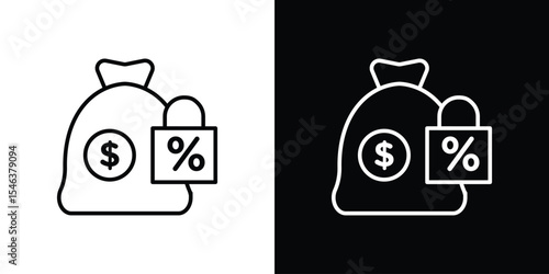 Fixed deposit icon in black. flat graphic vector icon