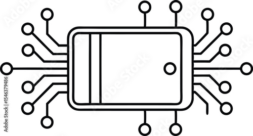 Simple Outline of a Digital Wallet with Circuitry Connecting to the Blockchain Network