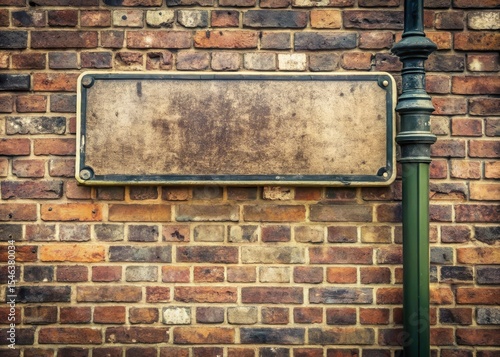 Wallpaper Mural A vintage-style street sign with a distressed finish attached to a brick exterior wall Torontodigital.ca
