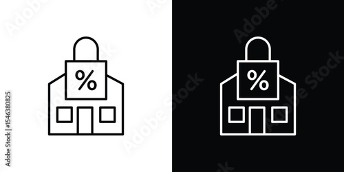 Fixed rate mortgage icon in black. flat graphic vector icon