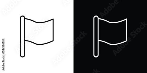 Flag icon in black. flat graphic vector icon
