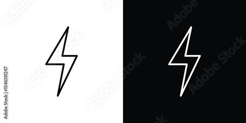 Flash icon in black. flat graphic vector icon