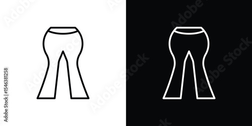 Flare pants icon in black. flat graphic vector icon