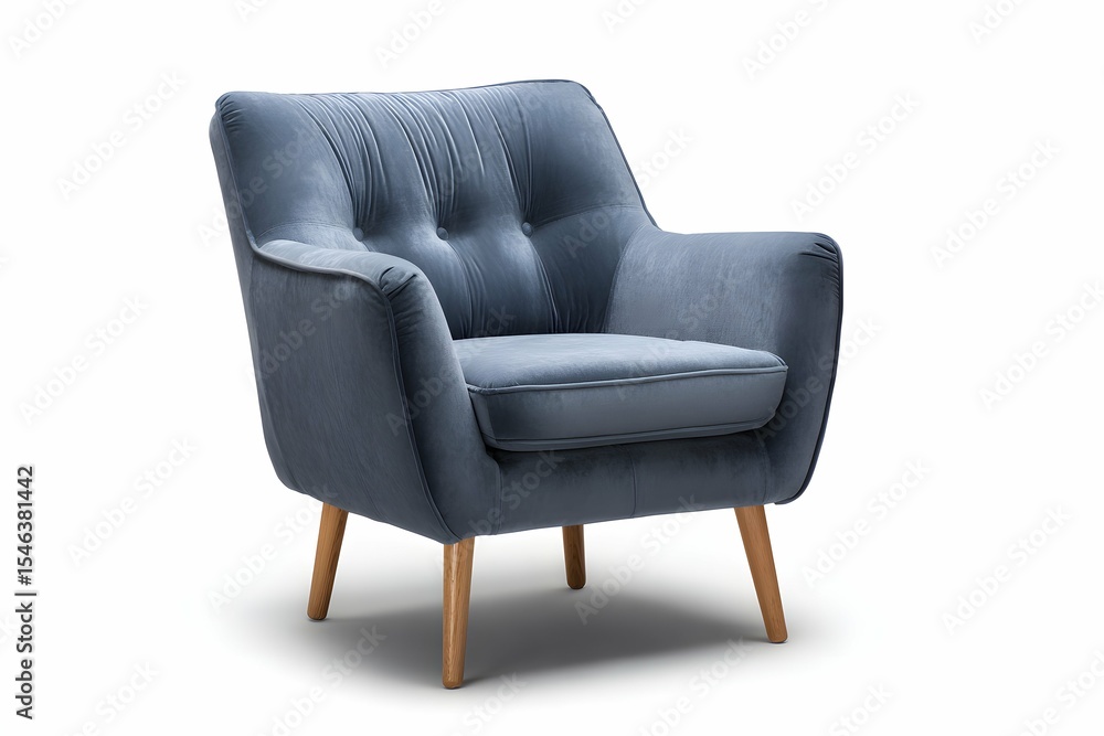 Fototapeta premium A cozy armchair inviting relaxation and joy through its soft fabric and stylish design.