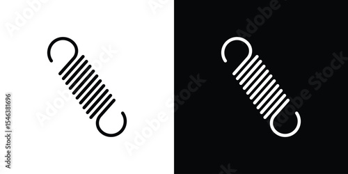 Flexible spring icon in black. flat graphic vector icon
