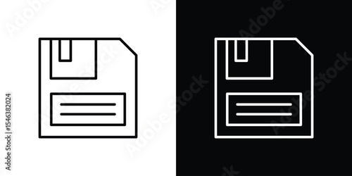 Floppy disk icon in black. flat graphic vector icon