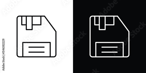 Floppy disk icon in black. flat graphic vector icon