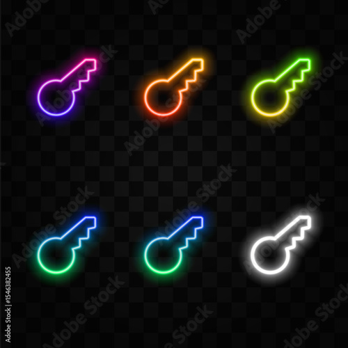 Line wrench icon. Slim line design. Vector icon. neon style.