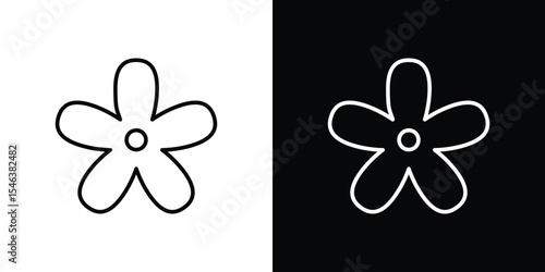 Flower icon in black. flat graphic vector icon
