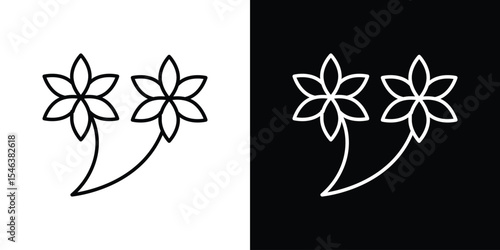 Flower icon in black. flat graphic vector icon