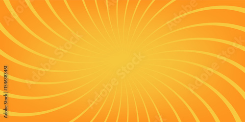 Abstract orange comic background. Art pop cartoon backdrop. Halftone effect pattern. Fun anime texture. Starburst manga style bg. Mark popart radial gradient. Spiral, swirl, comic rays.