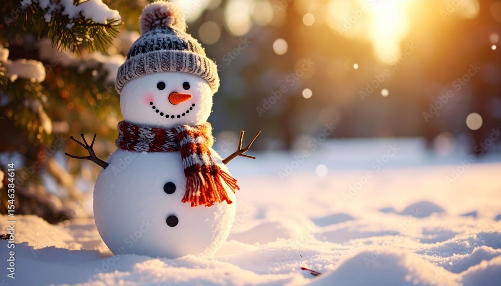 Obraz premium snowman on the snow