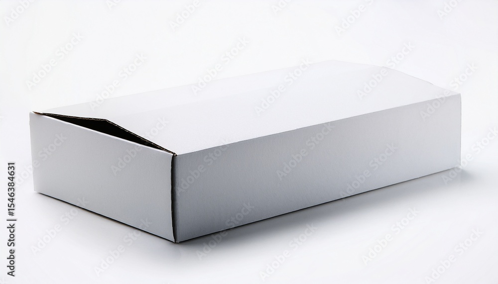 Naklejka premium blank white cardboard box mockup on isolated white background