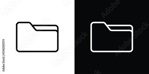 Folder icon in black. flat graphic vector icon