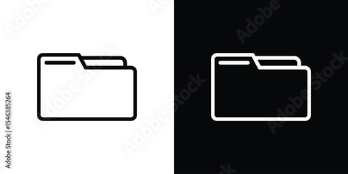 Folder icon in black. flat graphic vector icon