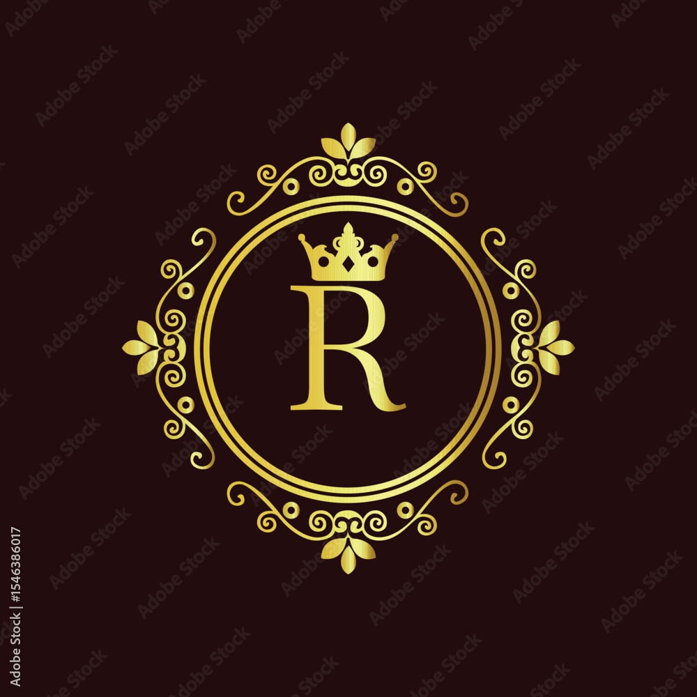 Abstract vector illustration of justice scales with a gold medal symbol and legal design LOGO R Abstract vector illustration of justice scales with a gold medal symbol and legal design LOGO R