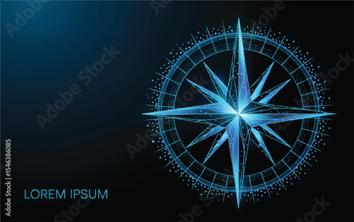 Abstract Digital Compass Navigation, Direction, Exploration
