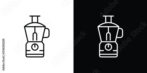 Food processor icon in black. flat graphic vector icon