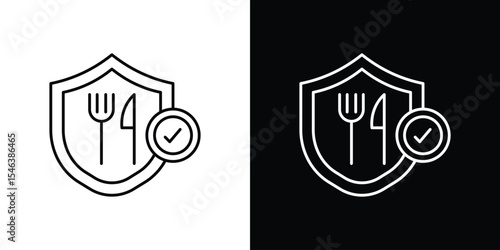 Food safety icon in black. flat graphic vector icon