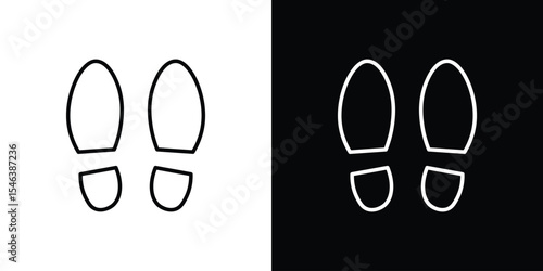 Footprint icon in black. flat graphic vector icon