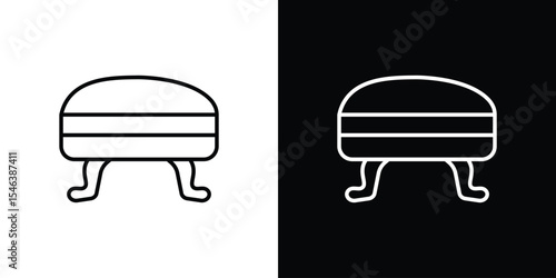 Footstool icon in black. flat graphic vector icon