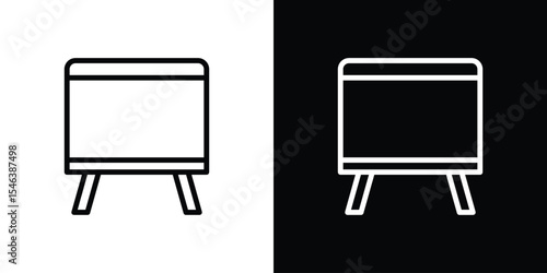 Footstool icon in black. flat graphic vector icon