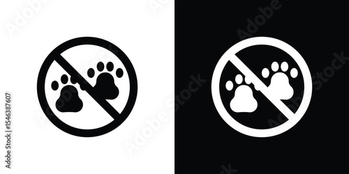 Forbidden dog pet signs in black. flat graphic vector icon
