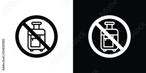 Forbidden luggage signs in black. flat graphic vector icon