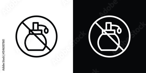 Forbidden perfume signs in black. flat graphic vector icon