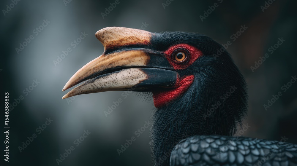 Obraz premium Rhinoceros Hornbill Generative Ai
