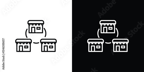 Franchise icon in black. flat graphic vector icon