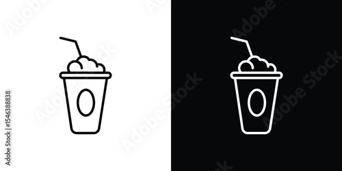Frappuccino icon in black. flat graphic vector icon