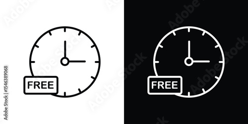Free time icon in black. flat graphic vector icon