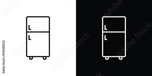 Fridge icon in black. flat graphic vector icon