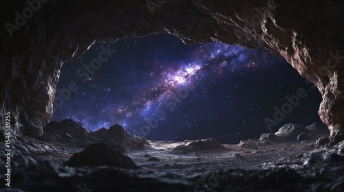 Alien cave opening to space