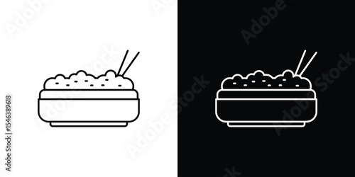 Fried Rice icon in black. flat graphic vector icon