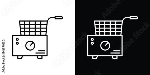 Fryer icon in black. flat graphic vector icon