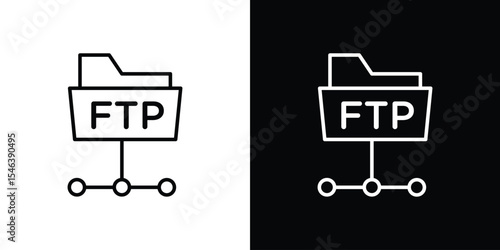 FTP icon in black. flat graphic vector icon