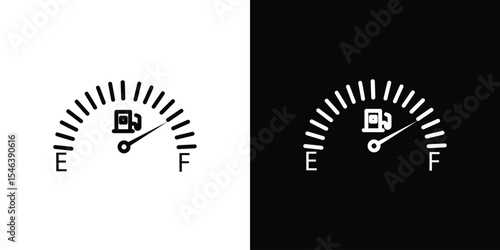 Fuel indicators icon in black. flat graphic vector icon