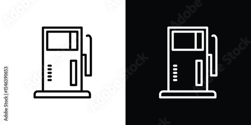Fuel pump icon in black. flat graphic vector icon