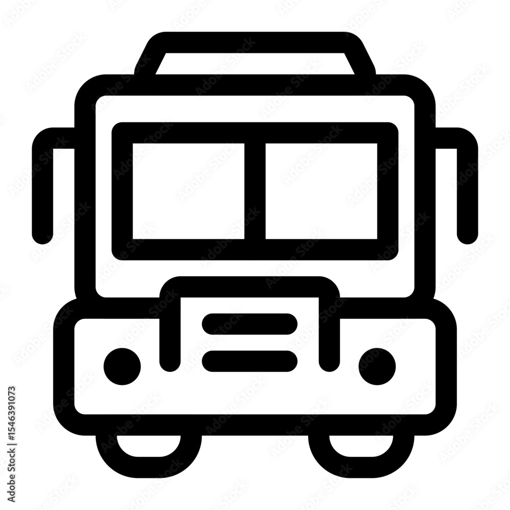 School Bus Outline Icon School Bus Outline Icon