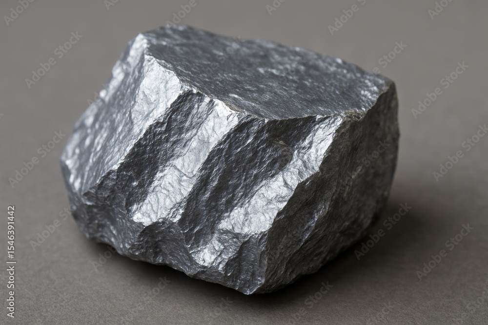 Close-Up Macro Image of Raw Iridium Ore with Metallic Surface Close-Up Macro Image of Raw Iridium Ore with Metallic Surface