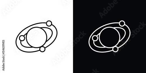 Galaxy icon in black. flat graphic vector icon