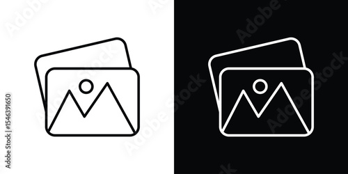 Gallery icon in black. flat graphic vector icon