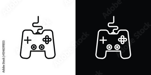 Game console icon in black. flat graphic vector icon