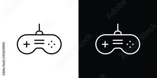 Game controller icon in black. flat graphic vector icon
