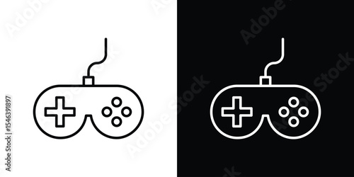Game controller icon in black. flat graphic vector icon