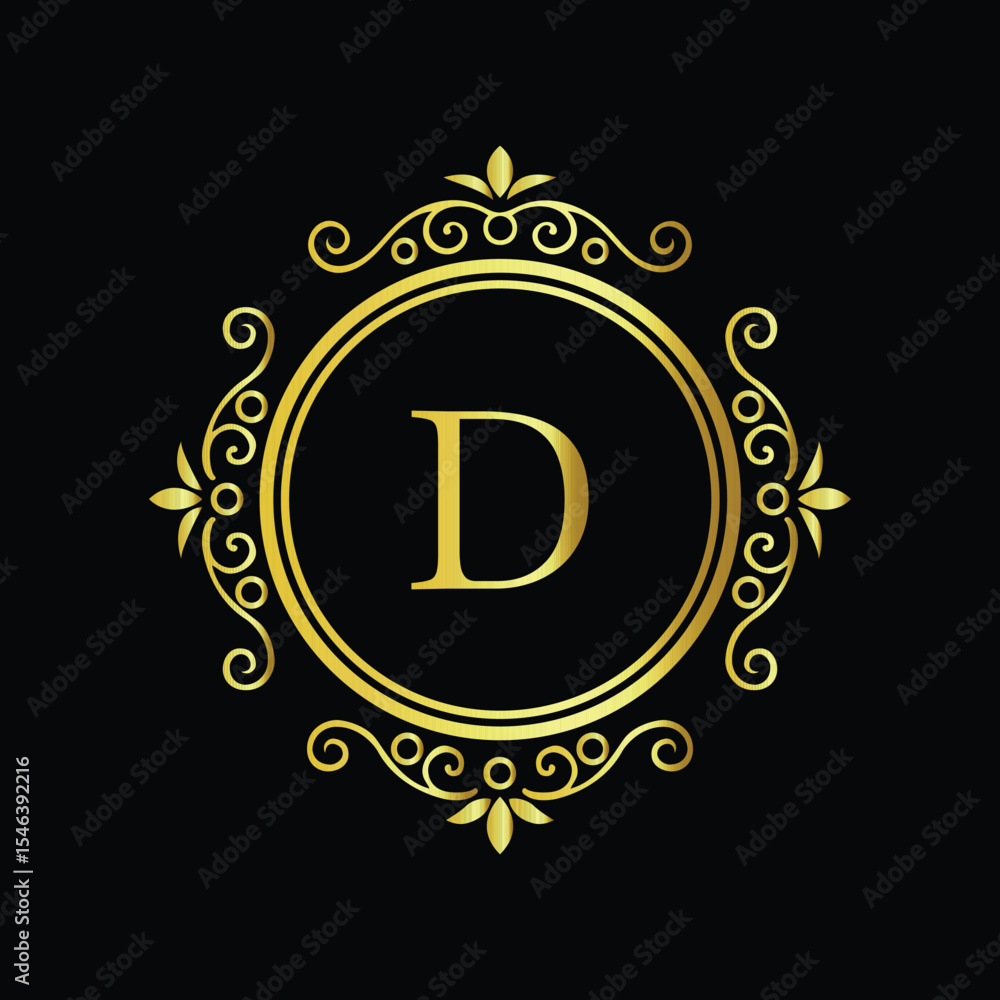 Naklejka premium Golden star symbol illustration: high voltage attention alert vector sign LOGO D