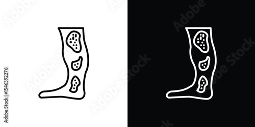 Gangrene icon in black. flat graphic vector icon