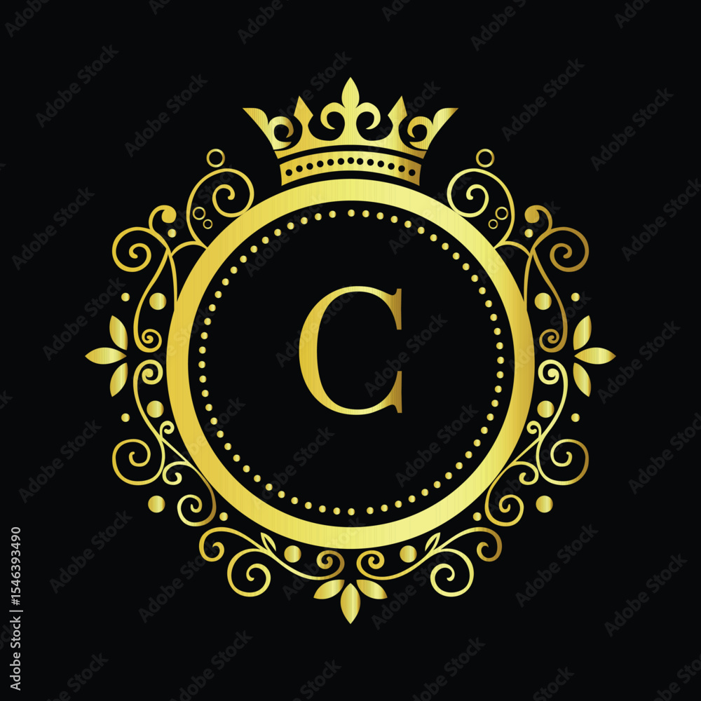 Fototapeta premium Golden Om symbol on a vibrant yellow background, available as a vector LOGO C
